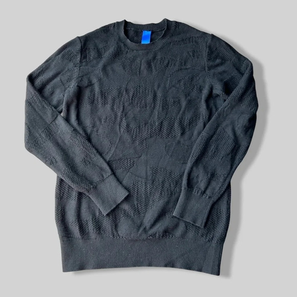 Kit  & Ace Black Textured Merino Wool Pullover Sweater - Picture 1 of 15
